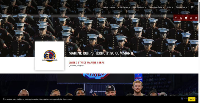 Security scan screenshot of https://www.mcrc.marines.mil/
