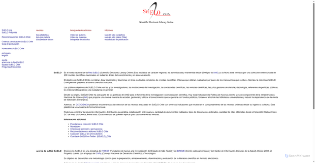 Security scan screenshot of https://scielo.cl