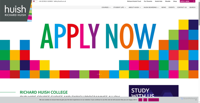 Security scan screenshot of https://www.huish.ac.uk/