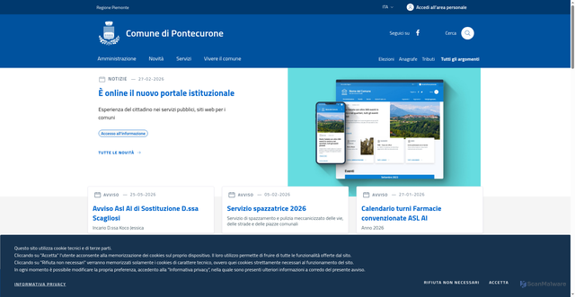 Security scan screenshot of https://www.comune.pontecurone.al.it