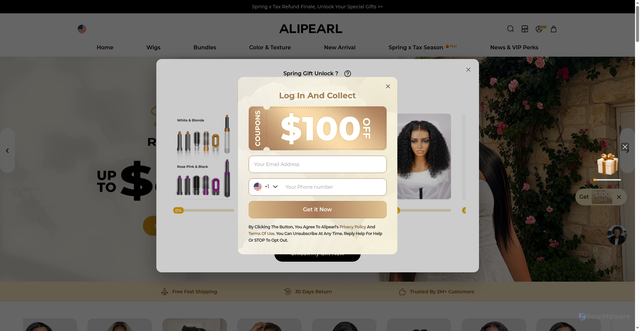 Security scan screenshot of https://alipearlhair.com