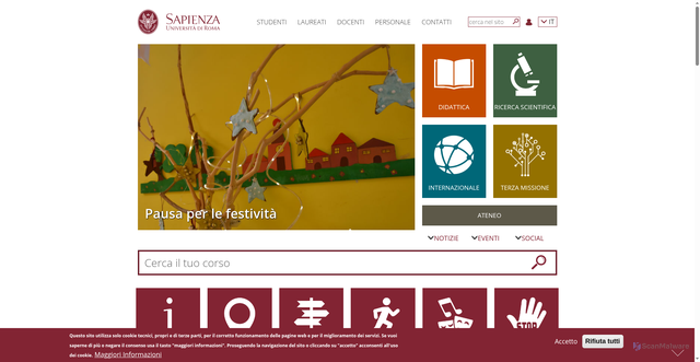 Security scan screenshot of https://www.uniroma1.it/it/