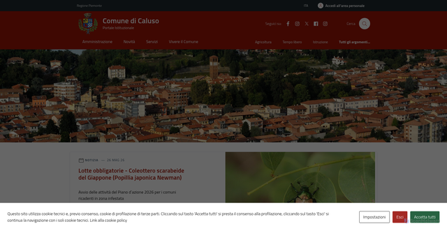 Security scan screenshot of https://www.comune.caluso.to.it/