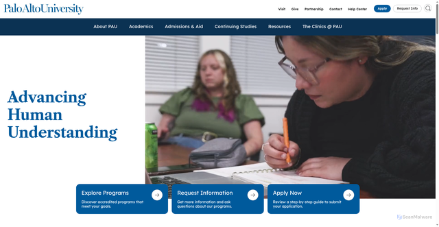 Security scan screenshot of https://paloaltou.edu