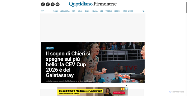 Security scan screenshot of https://quotidianopiemontese.it
