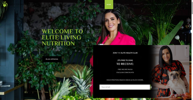 Security scan screenshot of http://elitelivingnutrition.com/
