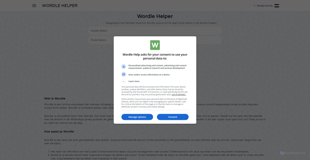 Security scan screenshot of https://www.wordlehelp.nl/