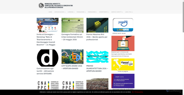 Security scan screenshot of https://www.architettippcsr.it
