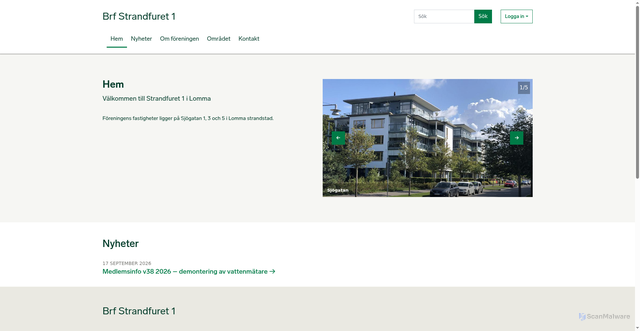 Security scan screenshot of https://strandfuret1.se