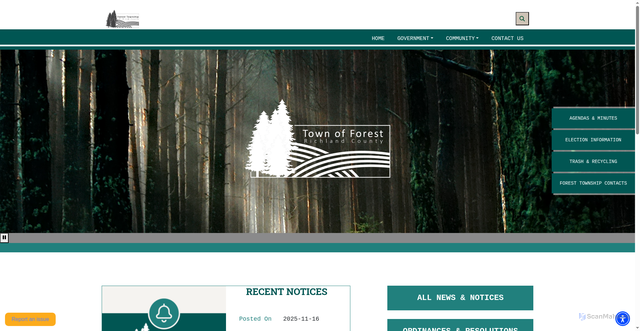 Security scan screenshot of https://foresttownrcwi.gov/