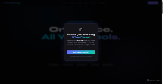 Security scan screenshot of https://xtoolforge.pages.dev/'+invLogoDataURL+'