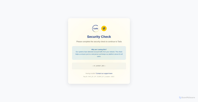 Security scan screenshot of https://cf-custom-error-pages.usetada.com/interactive-challenge