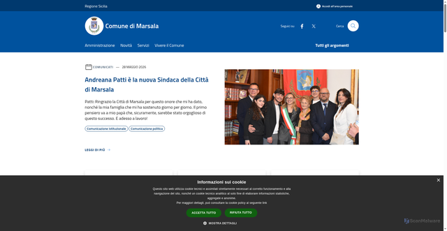 Security scan screenshot of https://www.comune.marsala.tp.it