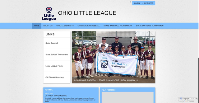 Security scan screenshot of https://www.ohiolittleleague.org/