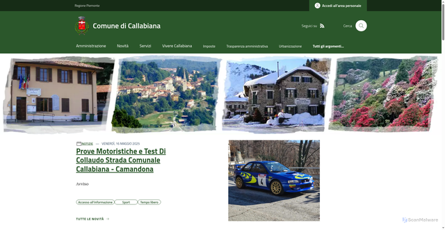 Security scan screenshot of https://www.comune.callabiana.bi.it/