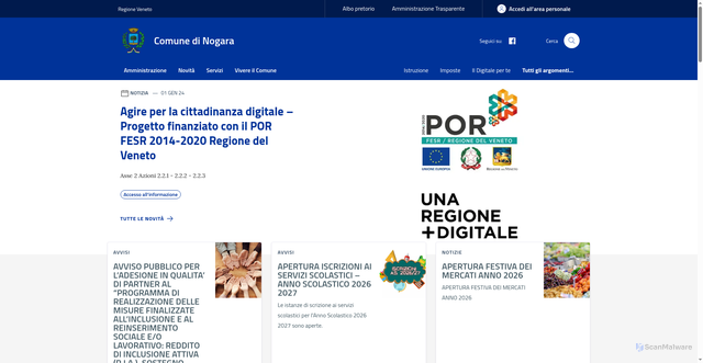 Security scan screenshot of https://www.comune.nogara.vr.it