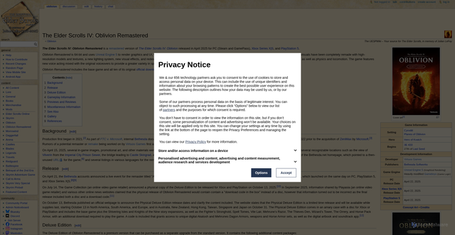 Security scan screenshot of https://en.uesp.net/wiki/Oblivion:Oblivion_Remastered