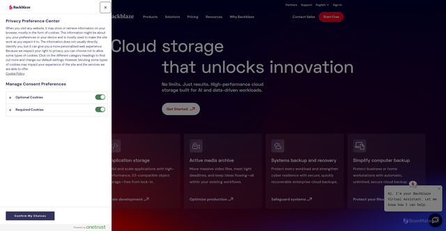 Security scan screenshot of https://pod-020-3015-10.backblaze.com