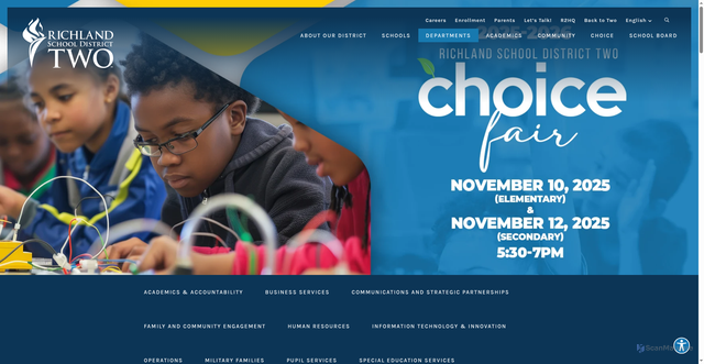 Security scan screenshot of https://www.richland2.org/departments/pupil-services/enrollment/choice