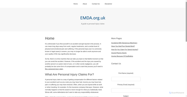 Security scan screenshot of http://www.emda.org.uk/