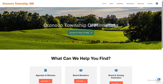 Security scan screenshot of https://oronocotownship-mn.gov/