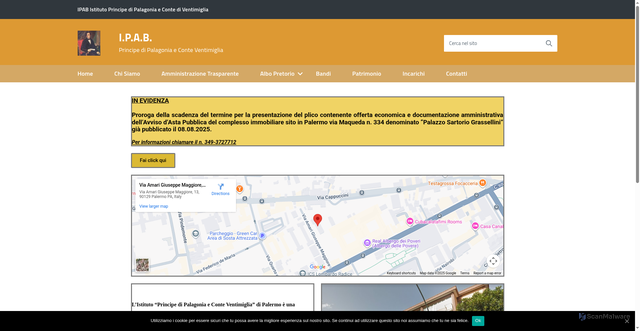 Security scan screenshot of https://www.ipabpalagonia.it/