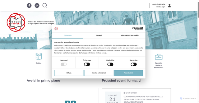Security scan screenshot of https://www.dottcomm.bo.it/
