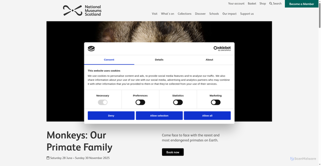 Security scan screenshot of https://www.nms.ac.uk/