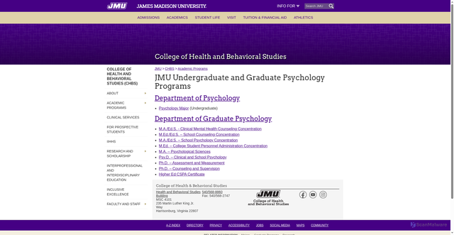 Security scan screenshot of https://www.psyc.jmu.edu