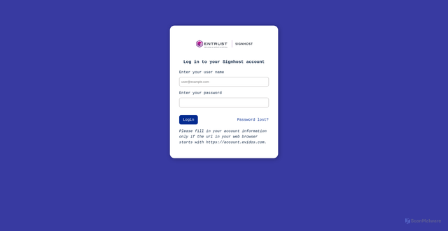 Security scan screenshot of https://portal.signhost.com