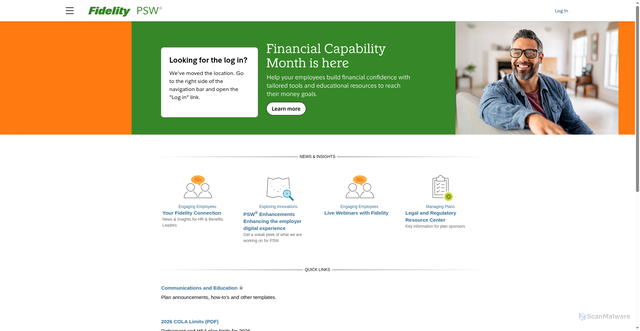 Security scan screenshot of https://psw.fidelity.com