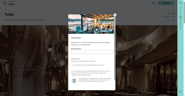 Security scan screenshot of https://signatureplaces.com/places/nobu/