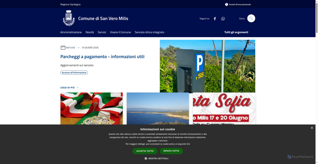 Security scan screenshot of https://www.comune.sanveromilis.or.it