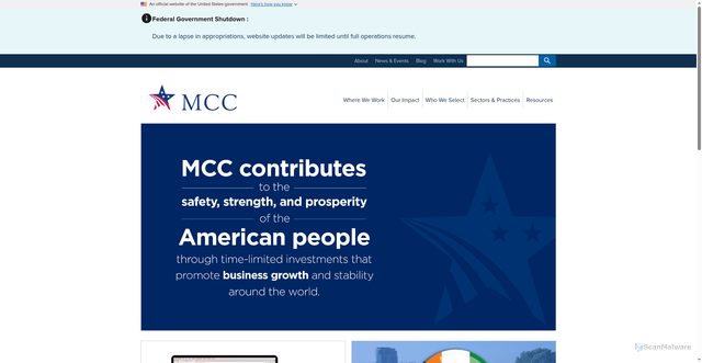 Security scan screenshot of https://www.mcc.gov/