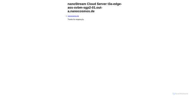 Security scan screenshot of https://dcamvasvbmsgp2.out-a.nanocosmos.de