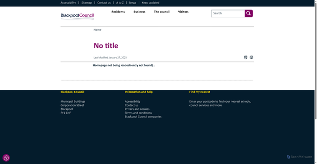 Security scan screenshot of https://www.blackpool.gov.uk/