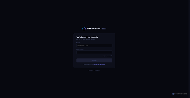 Security scan screenshot of https://prezto.app/