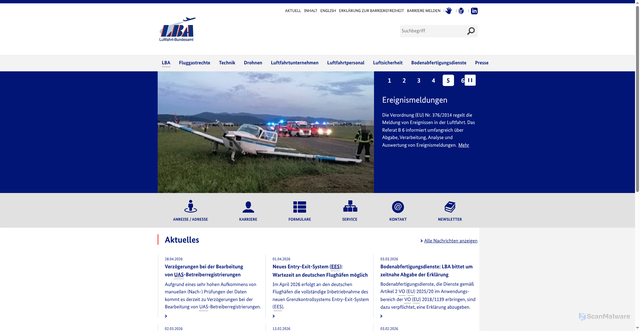 Security scan screenshot of http://www.lba.de