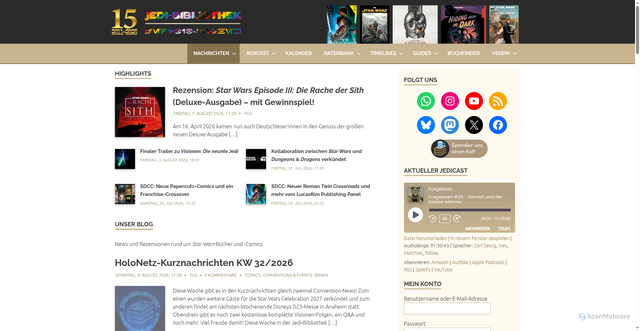 Security scan screenshot of https://jedi-bibliothek.de