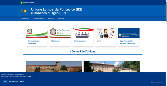 Security scan screenshot of https://www.unionelombardapontevicorobeccodoglio.it