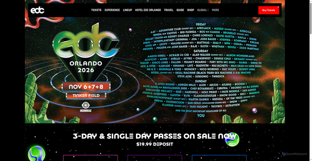Security scan screenshot of https://orlando.edc.com/