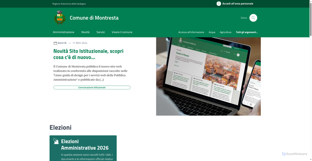Security scan screenshot of https://comune.montresta.or.it/