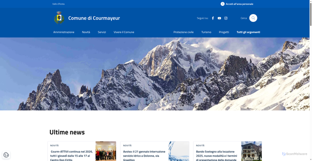 Security scan screenshot of https://www.comune.courmayeur.ao.it/