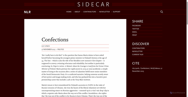 Security scan screenshot of https://newleftreview.org/sidecar/posts/confections