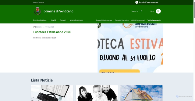 Security scan screenshot of https://www.comune.venticano.av.it