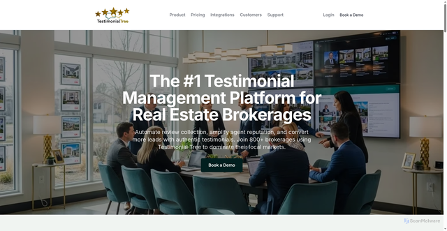 Security scan screenshot of https://testimonialtree.com