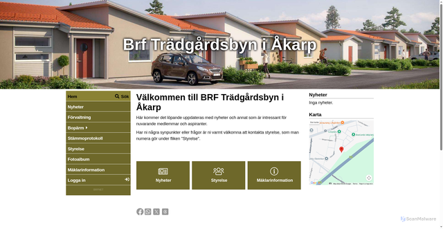 Security scan screenshot of https://brftradgardsbyn.se