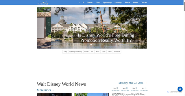Security scan screenshot of https://wdwmagic.com