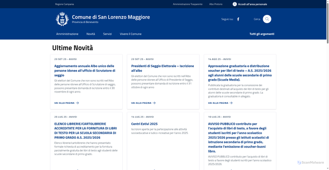 Security scan screenshot of https://comune.sanlorenzomaggiore.bn.it/