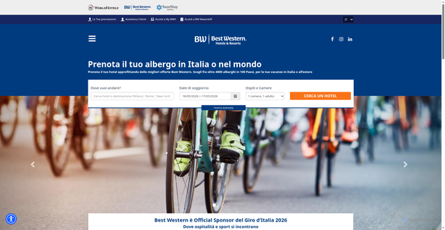 Security scan screenshot of https://www.bestwestern.it